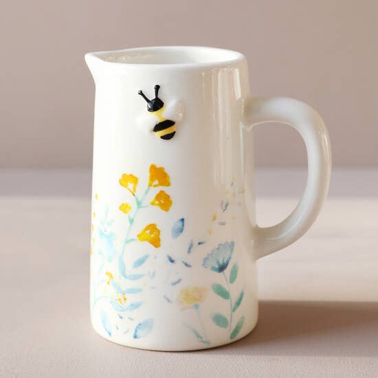 Floral Ceramic Milk Jug: Cornflower Blue - Birch & BrackenJUG