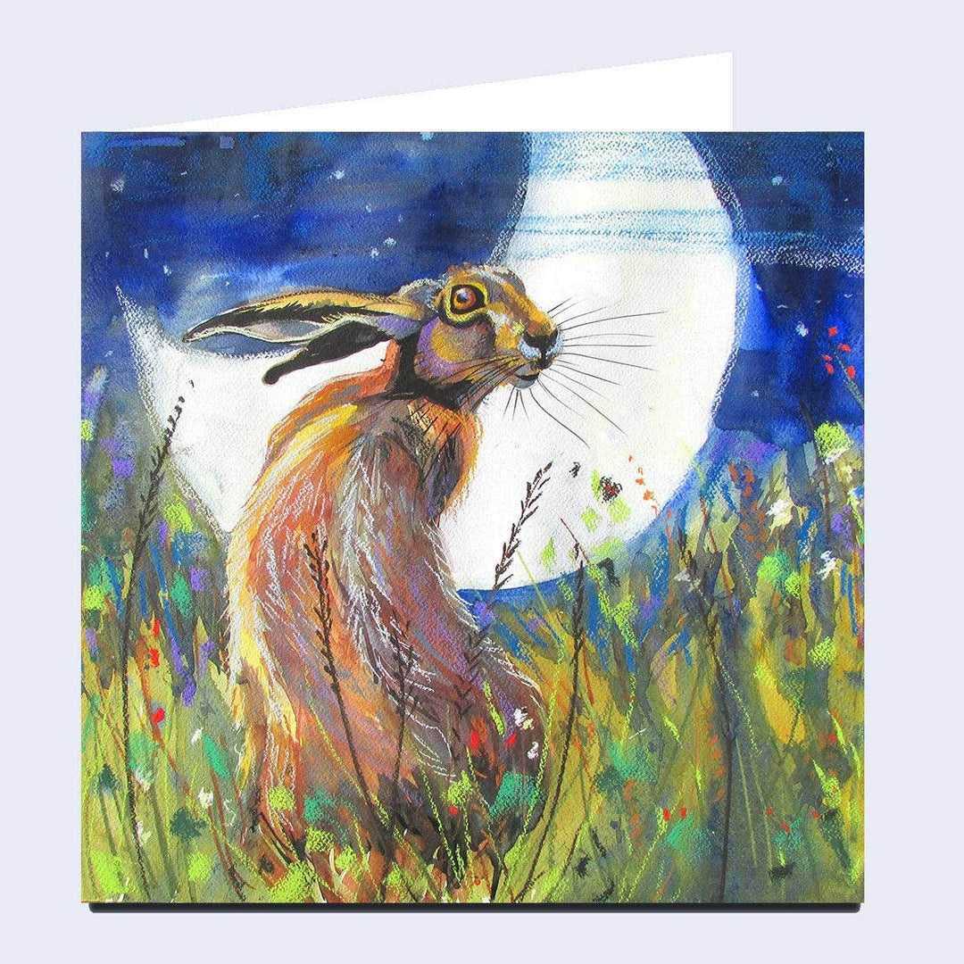 Hare and Moon Greeting Card - Birch & BrackenCARDS