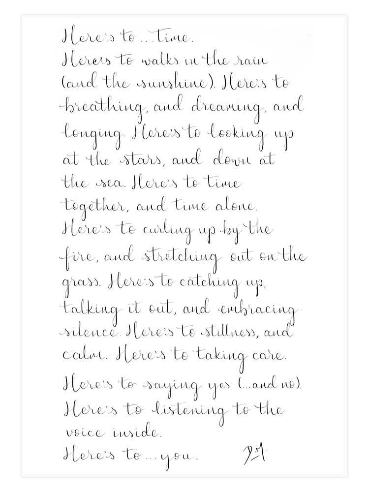 Here's To - Handwritten Words Print: A4 - Birch & BrackenPRINT