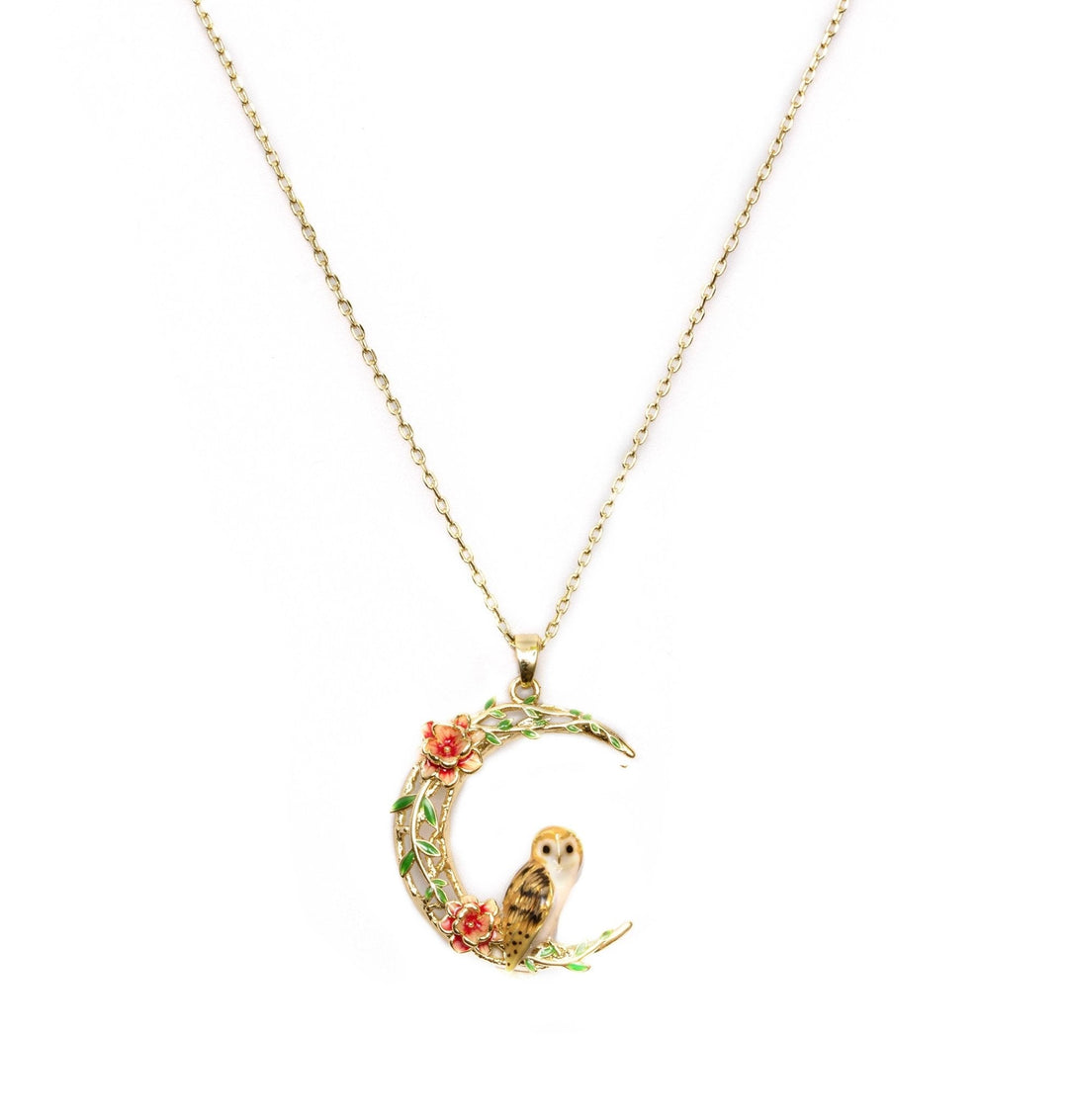 Owl In A Moon Pendant - Birch & BrackenNECKLACE
