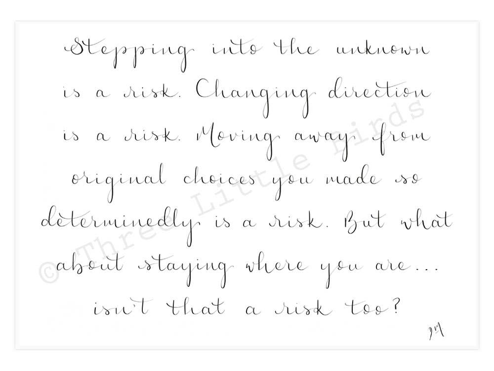 The Risk - Handwritten Words Print: A5 - Birch & BrackenPRINT