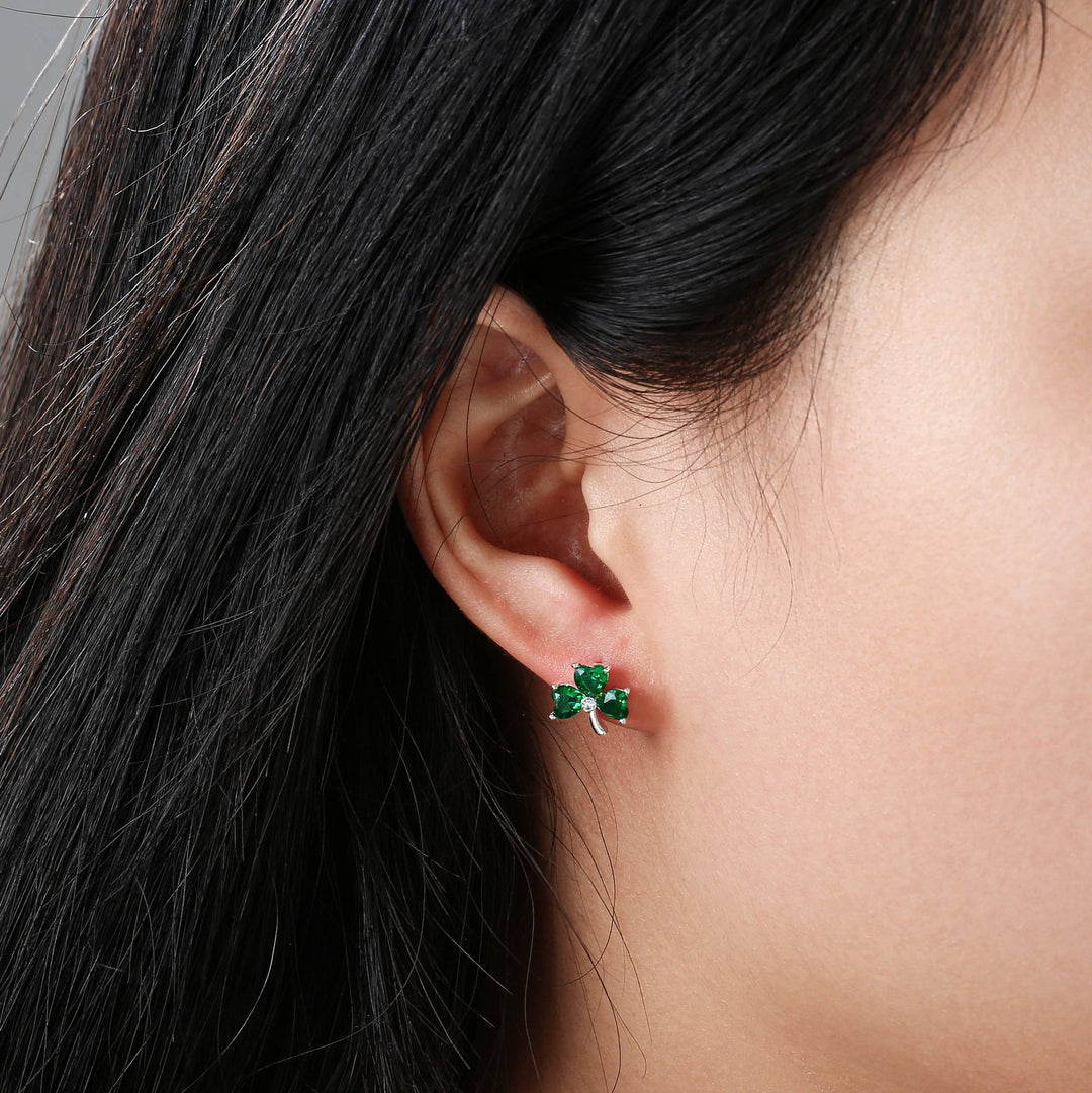 3 Stone Green Shamrock Earrings - Birch & BrackenEARRINGS