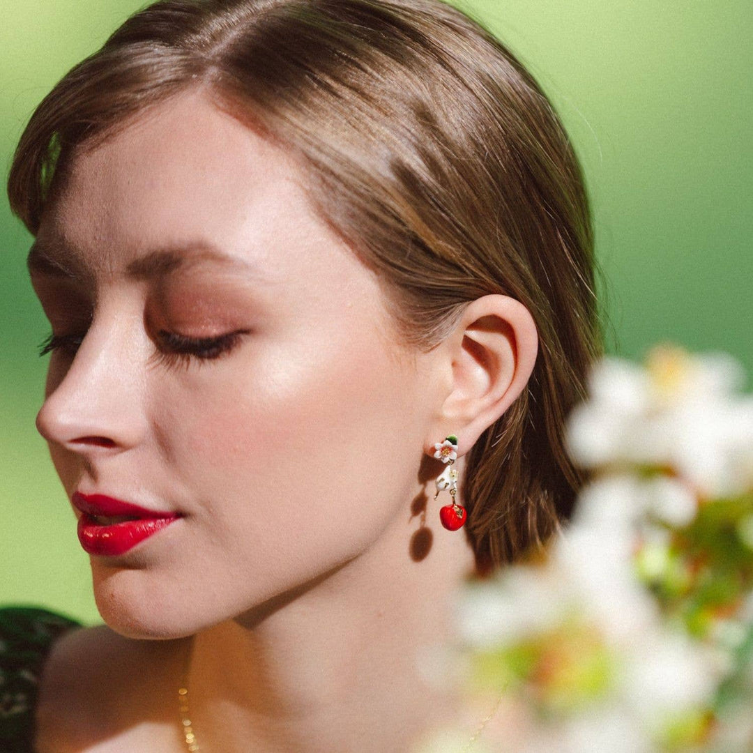 Apple Blossom & Mouse Drop Earrings - Birch & BrackenEARRINGS