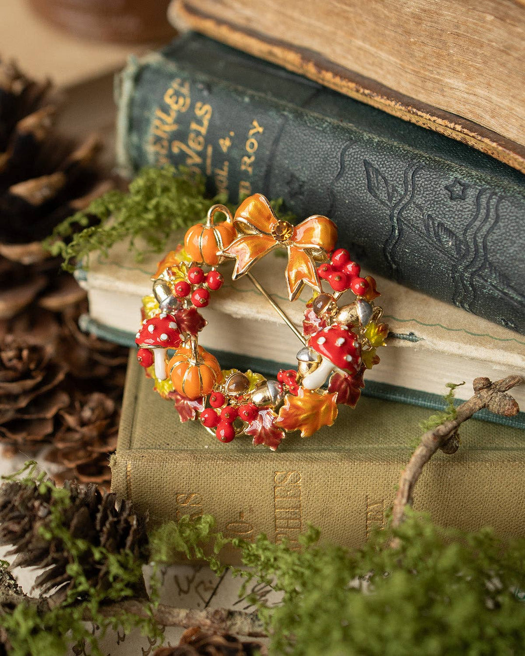 Autumn Wreath Brooch - Birch & BrackenBROOCH
