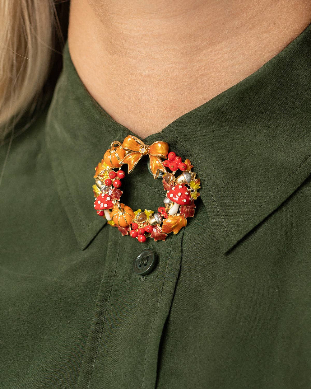 Autumn Wreath Brooch - Birch & BrackenBROOCH