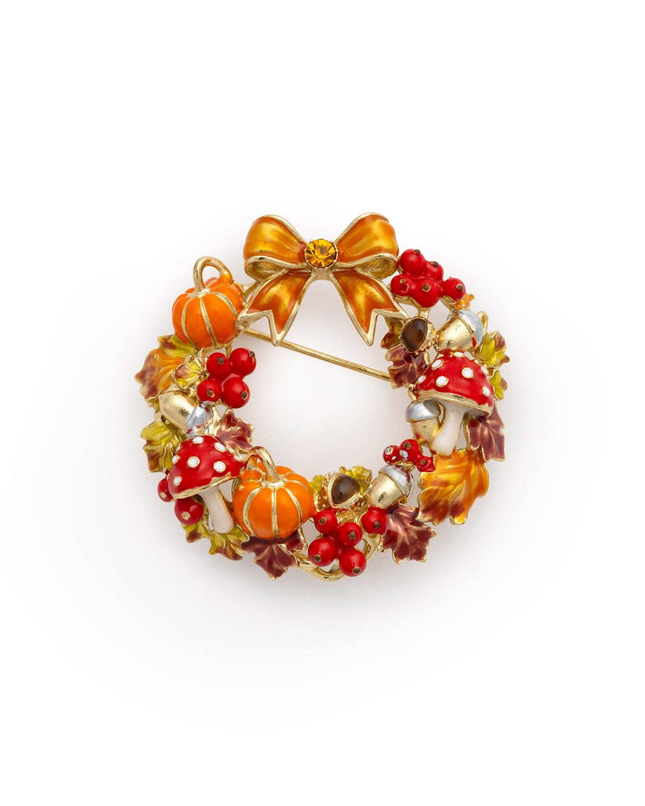 Autumn Wreath Brooch - Birch & BrackenBROOCH