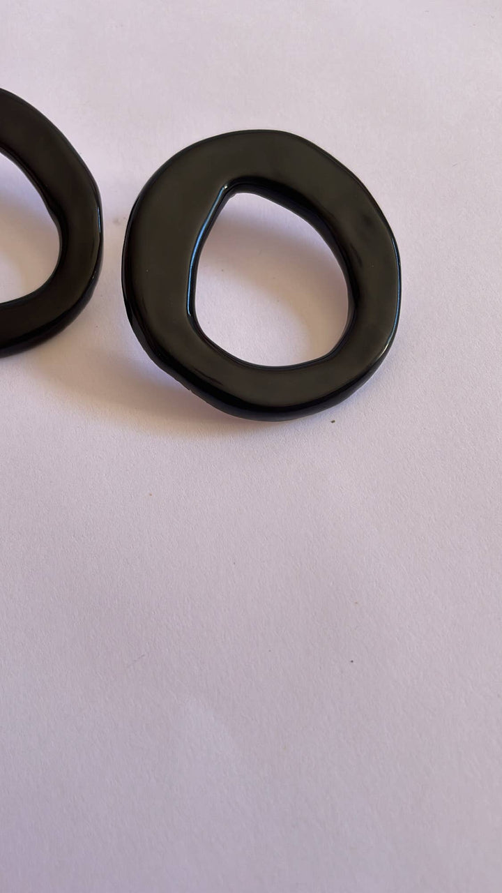 Black circle ceramic earrings - Birch & BrackenEARRINGS