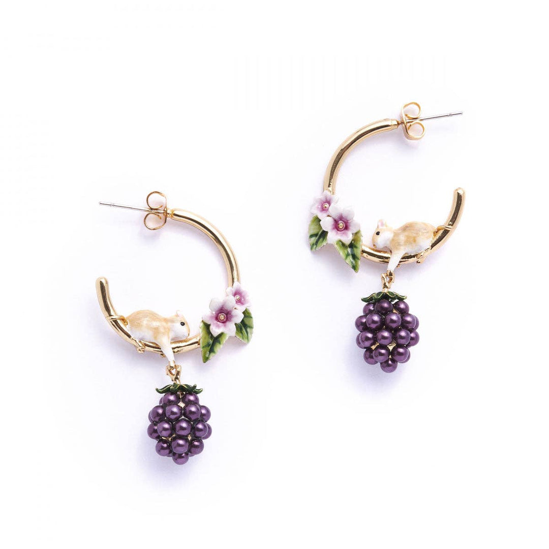Blackberry & Mouse Hoop Earrings - Birch & BrackenEARRINGS