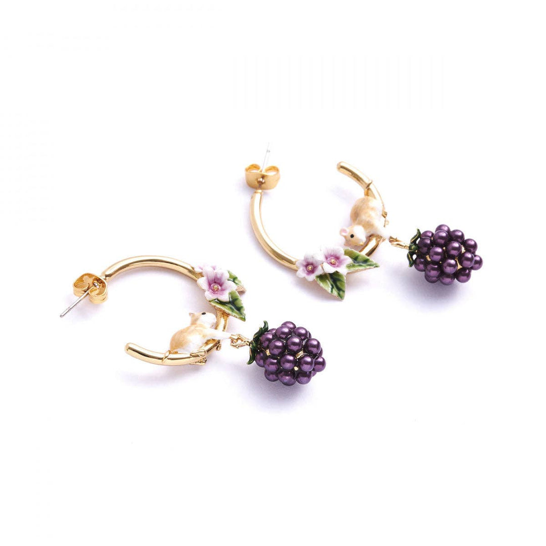 Blackberry & Mouse Hoop Earrings - Birch & BrackenEARRINGS