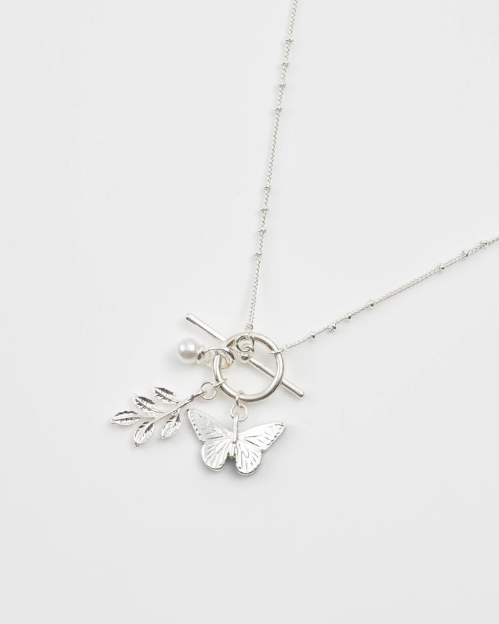 Blue Butterfly Silver Necklace - UK, US & EU - Birch & Bracken