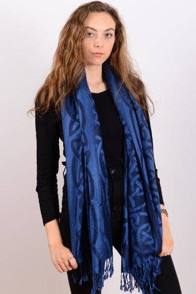 Blue Celtic Knot Pashmina - Birch & BrackenSCARF