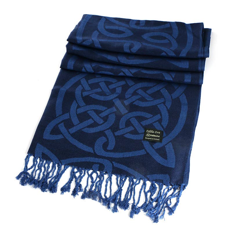 Blue Celtic Knot Pashmina - Birch & BrackenSCARF