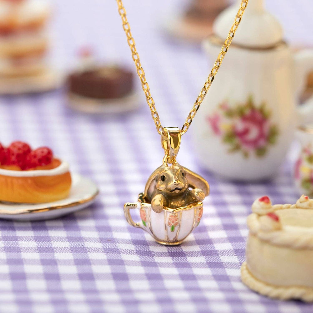 Bunny in a Tea - Cup Pendant - Birch & BrackenNECKLACE