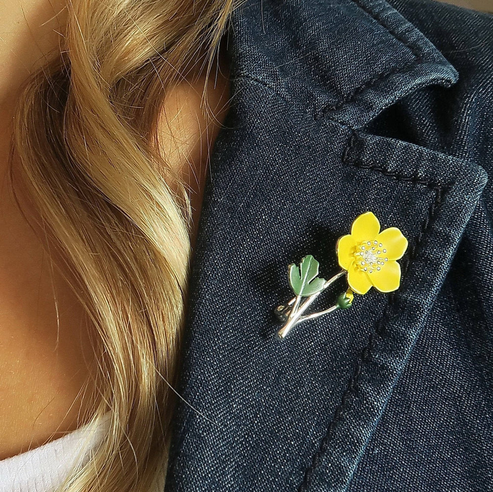 Buttercup Enamelled Brooch - Birch & BrackenBROOCH