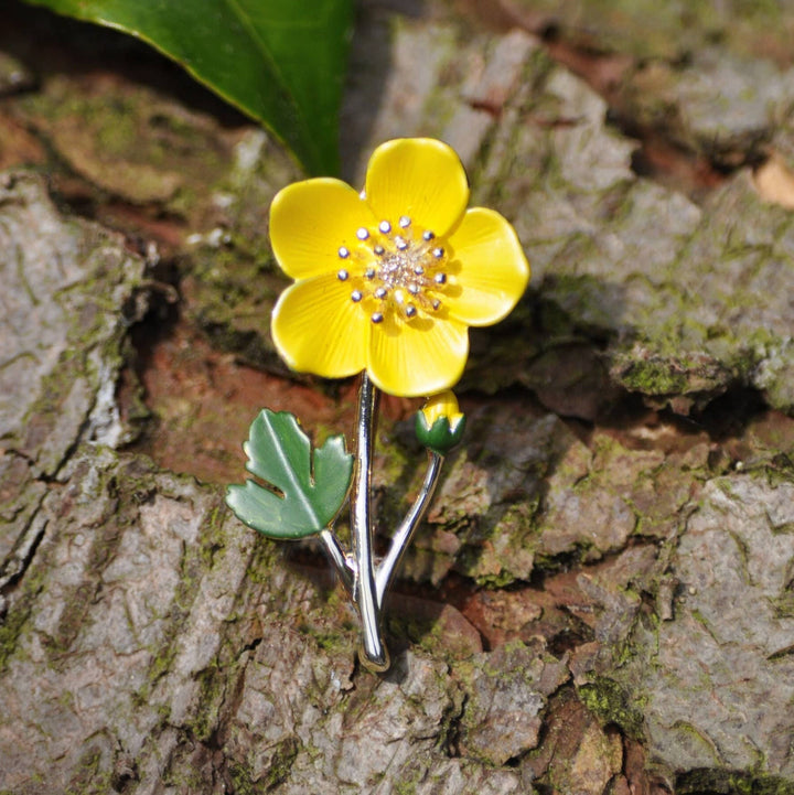 Buttercup Enamelled Brooch - Birch & BrackenBROOCH