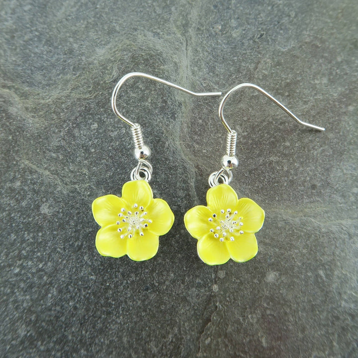 Buttercup Yellow Flower Drop Hook Earrings - Birch & BrackenEARRINGS