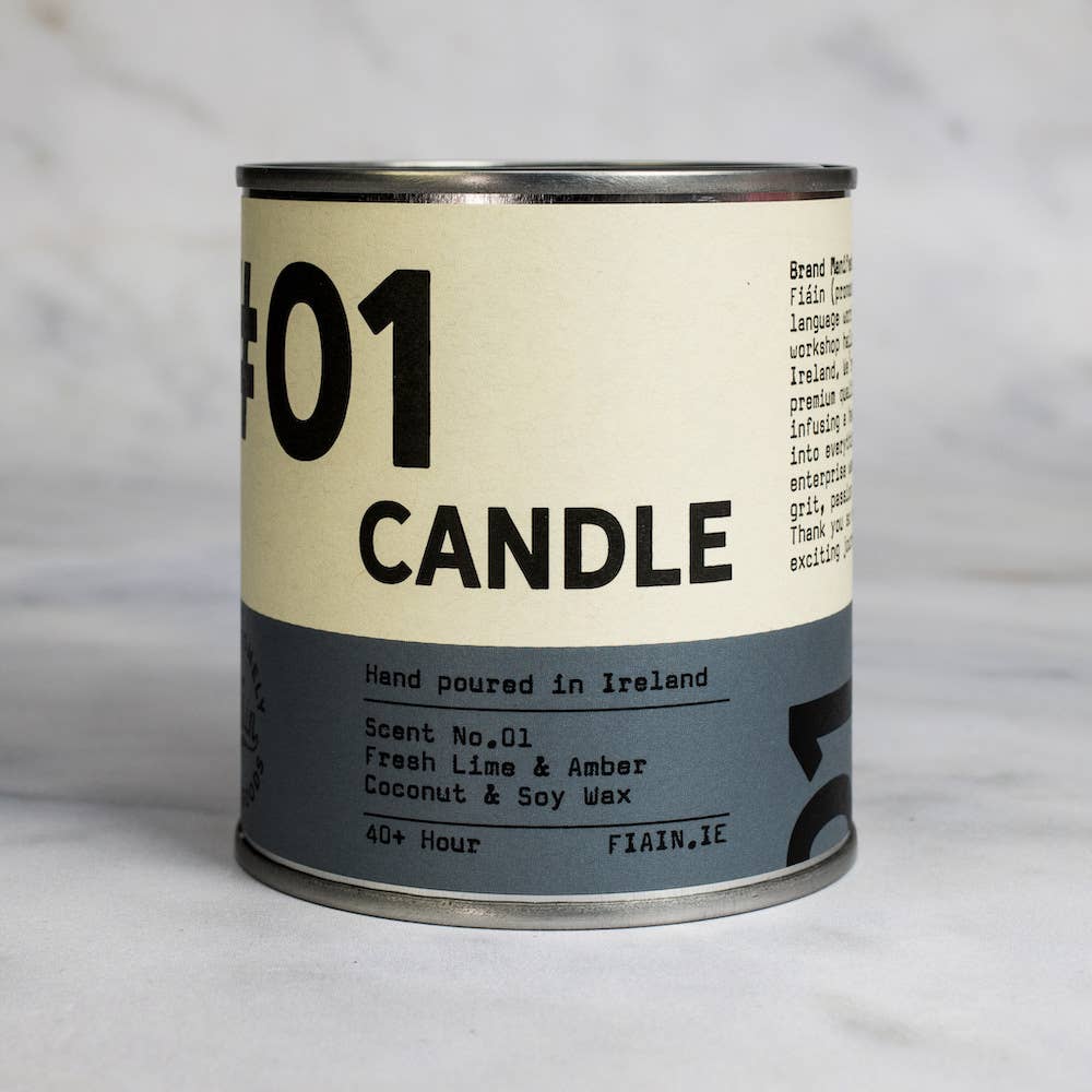 Candle 01 | Fresh Lime & Amber: Mini (20hr) - Birch & BrackenCANDLE