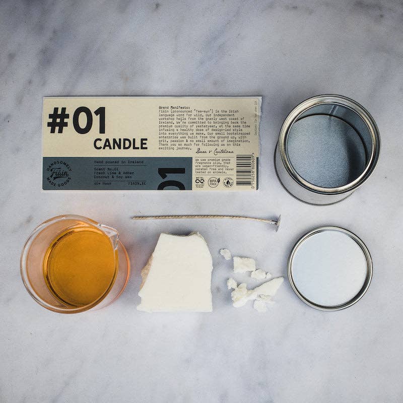 Candle 01 | Fresh Lime & Amber: Mini (20hr) - Birch & BrackenCANDLE