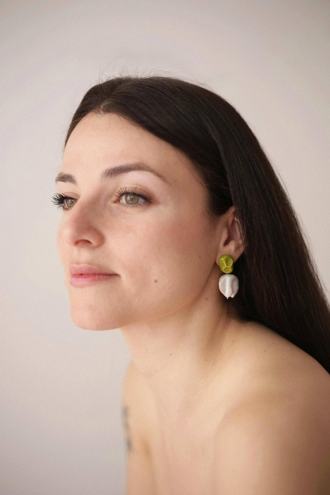 Ceramic earrings with natural pearls - Birch & BrackenEARRINGS