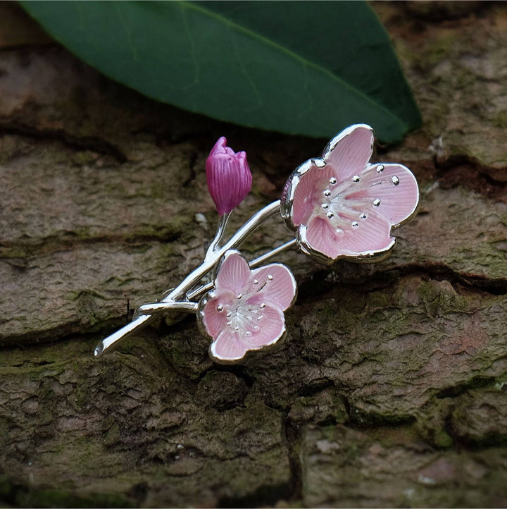 Cherry Blossom Pink Flower Brooch - Birch & BrackenBROOCH