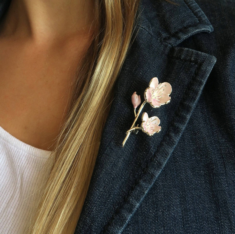 Cherry Blossom Pink Flower Brooch - Birch & BrackenBROOCH