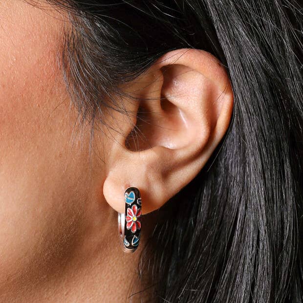 Cloisonné Hoop Earrings - Birch & BrackenEARRINGS