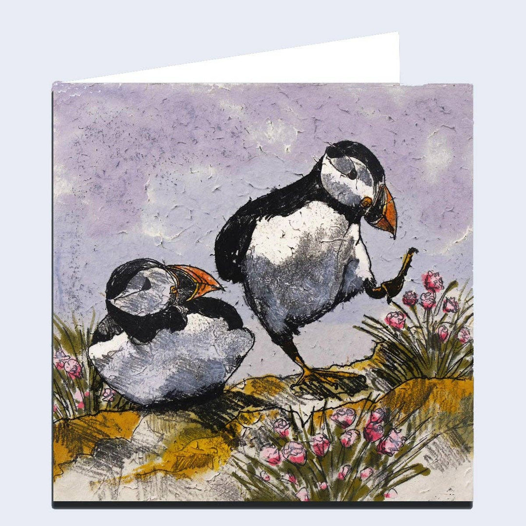 'Dancing Puffins' Greeting Card - Birch & BrackenCARDS