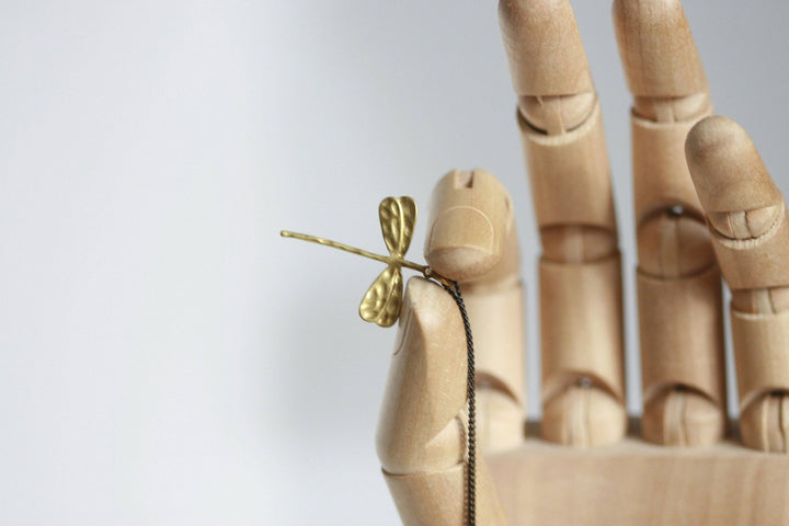 Delicate Brass Dragonfly Necklace - Birch & BrackenNECKLACE