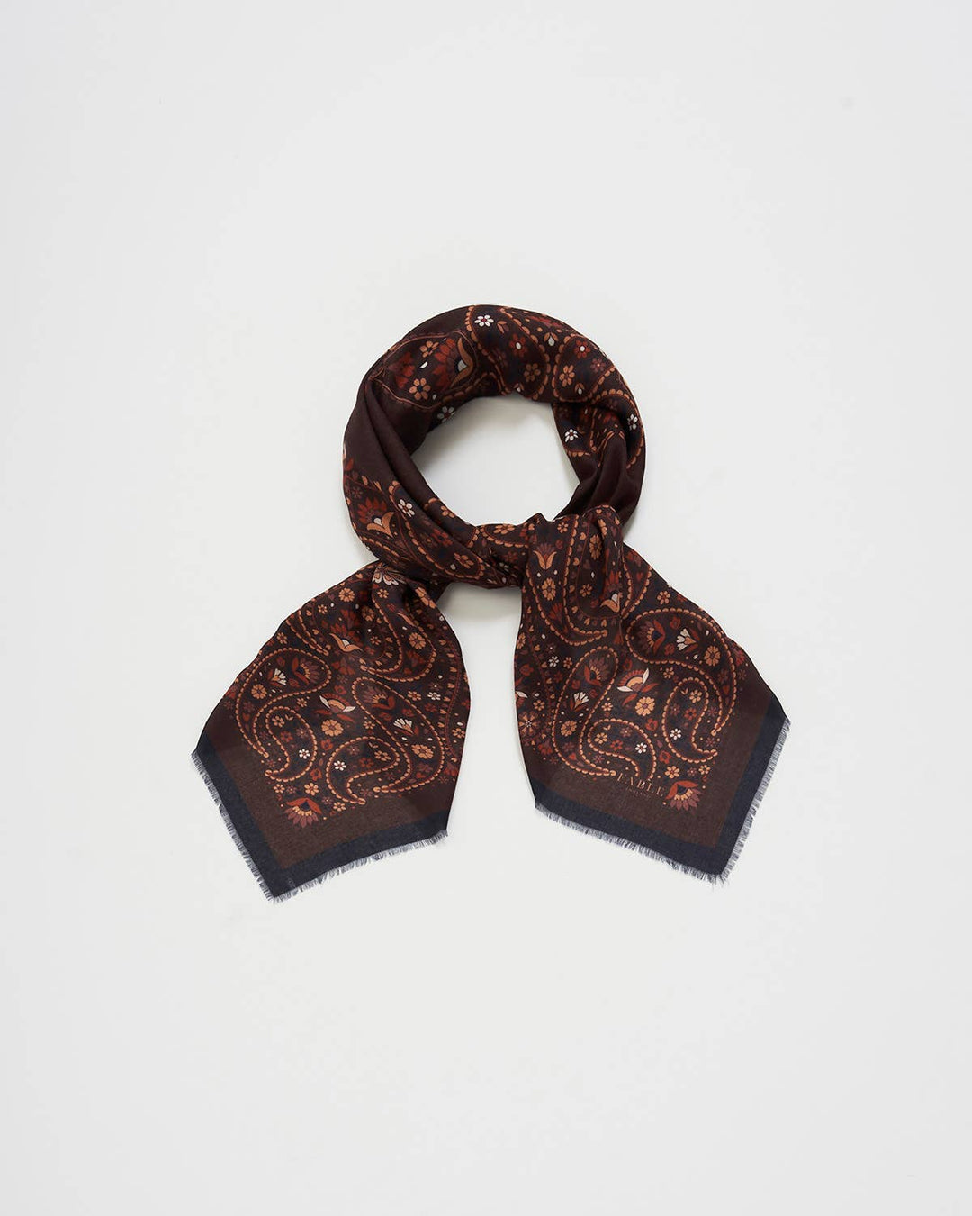 Eve Paisley Large Square Chocolate Brown Pashmina Scarf - Birch & BrackenSCARF