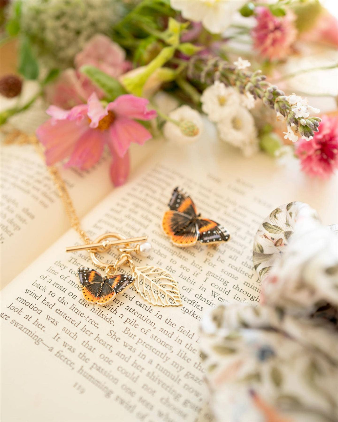 FABLE Enamel Red Admiral Charm Necklace: Matchbox - Birch & BrackenNECKLACE