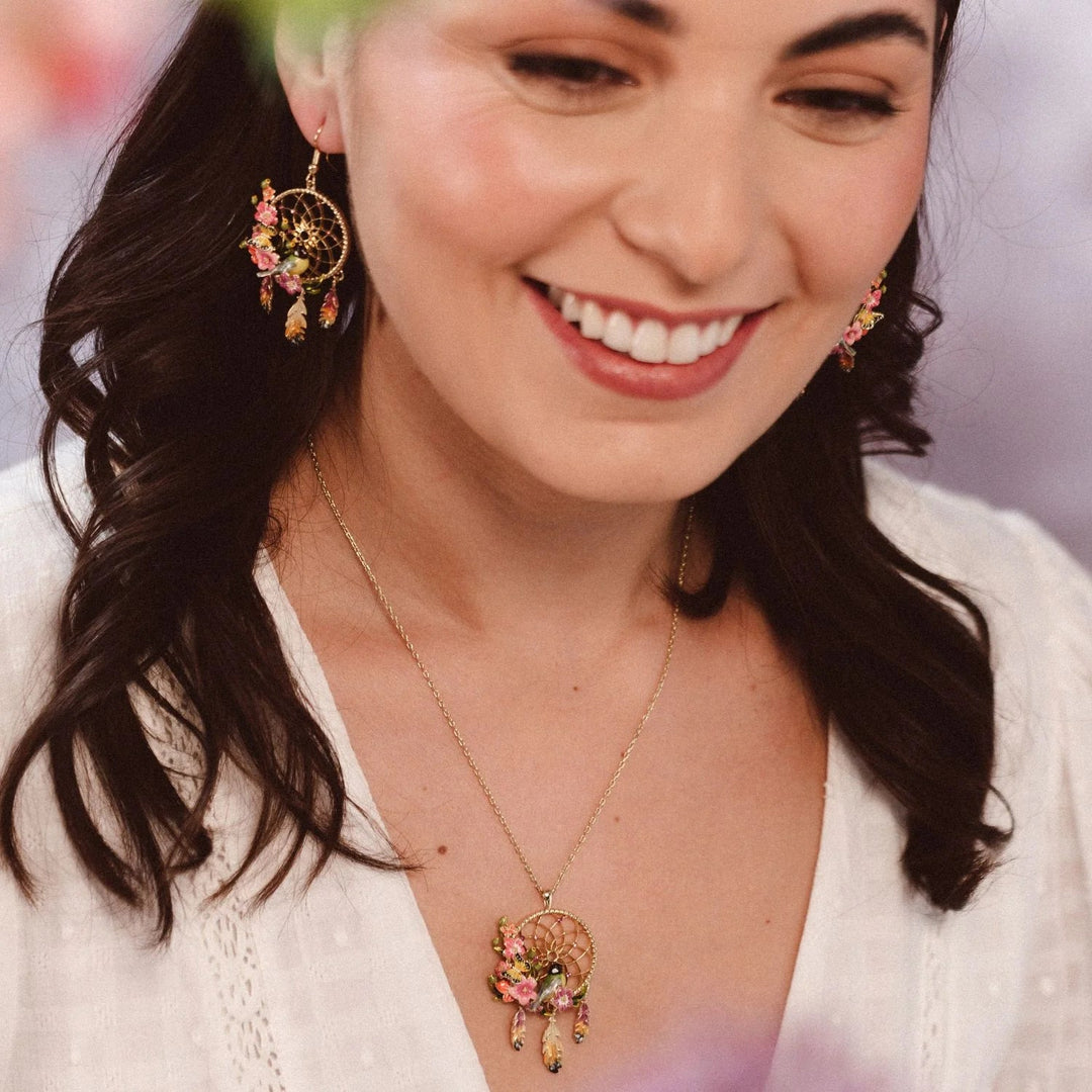 Floral Dream Catcher Pendant - Birch & BrackenNECKLACE