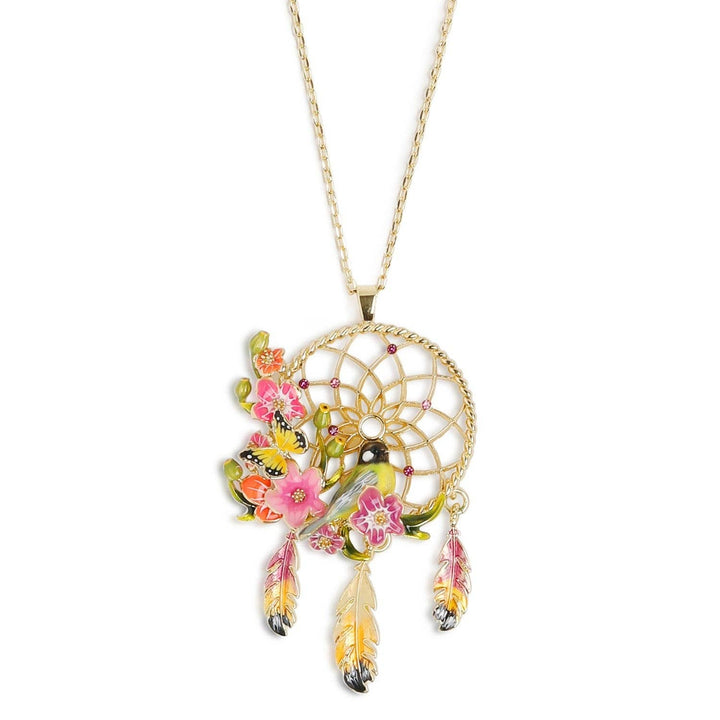 Floral Dream Catcher Pendant - Birch & BrackenNECKLACE