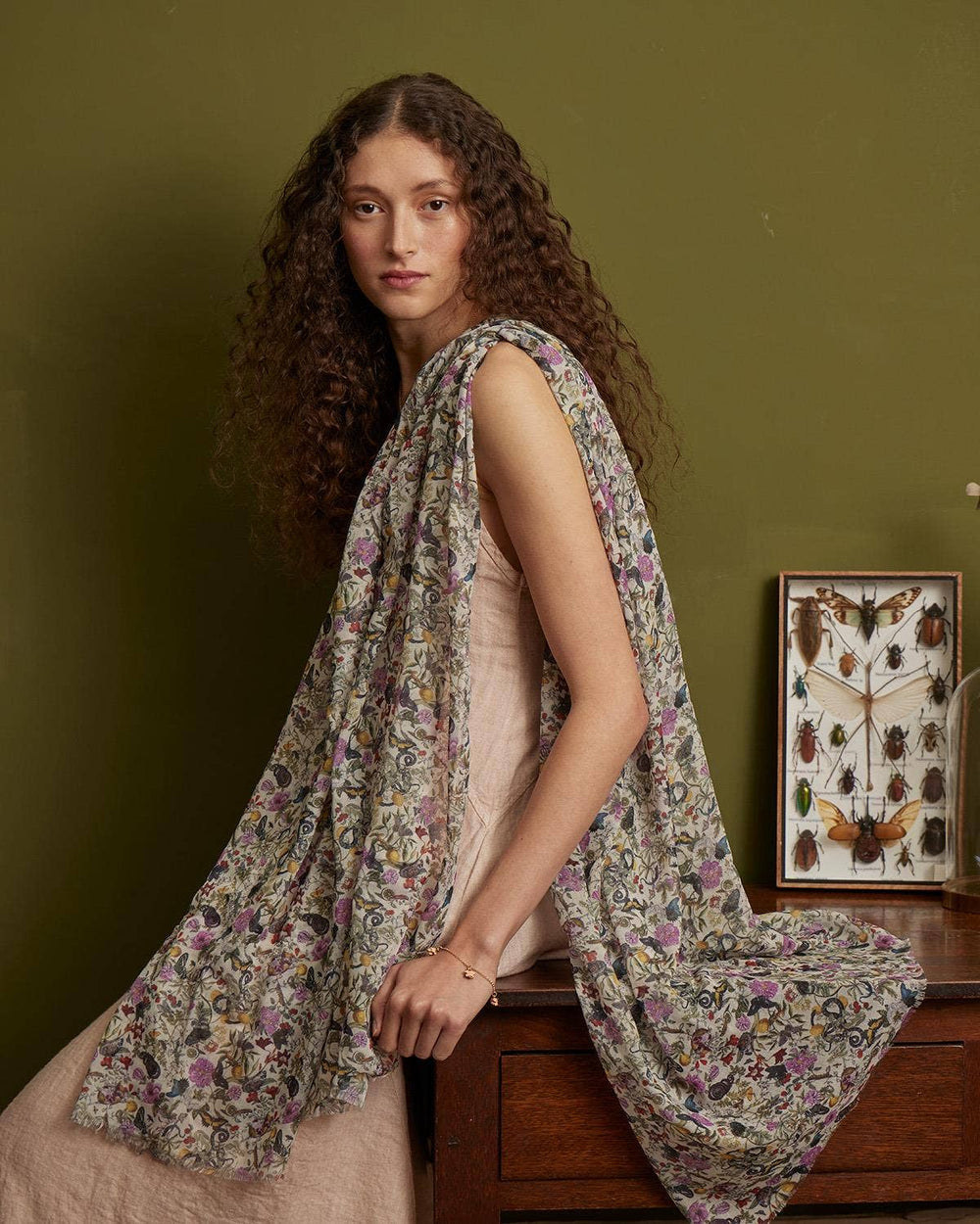 Floral Engravings Lightweight Scarf - Birch & BrackenSCARF