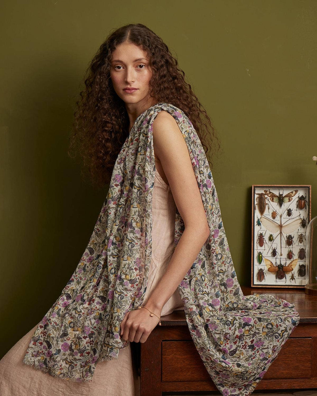 Floral Engravings Lightweight Scarf - Birch & BrackenSCARF