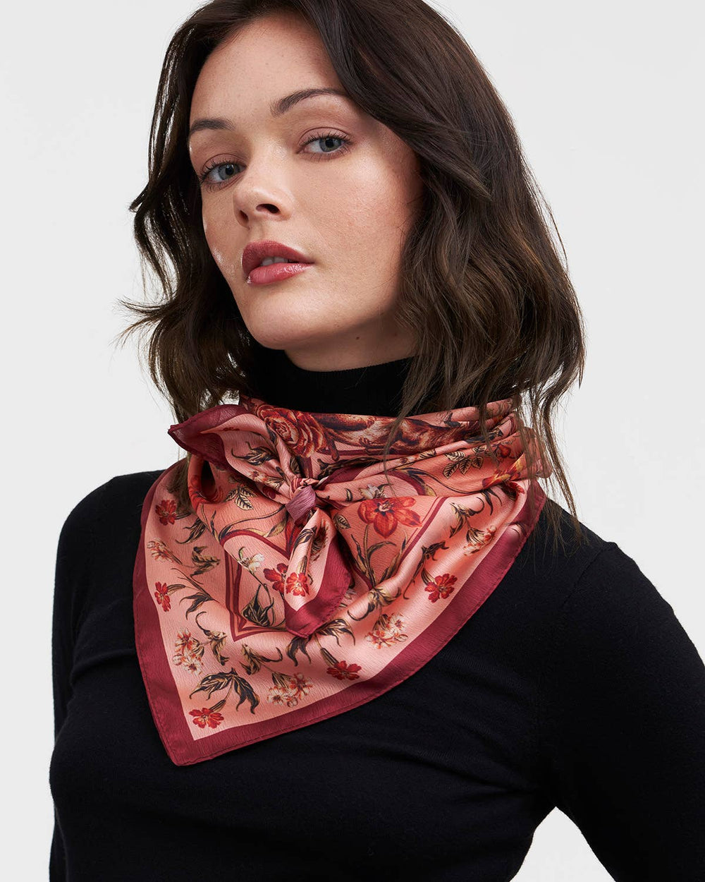 Folksy Fox Tales Peach Square Scarf - Birch & BrackenSCARF