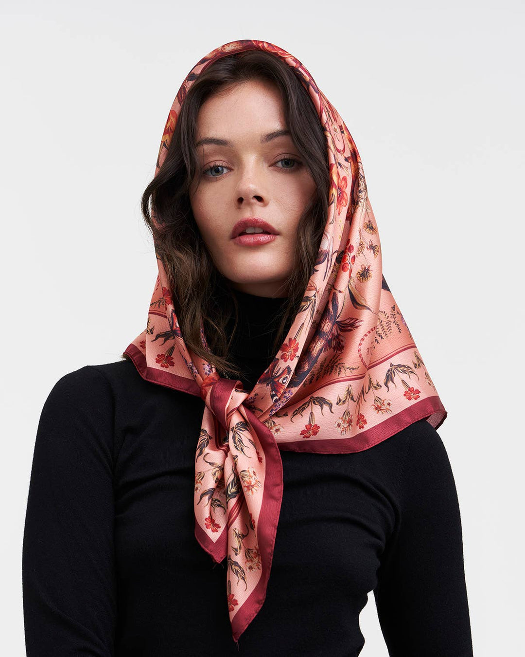 Folksy Fox Tales Peach Square Scarf - Birch & BrackenSCARF