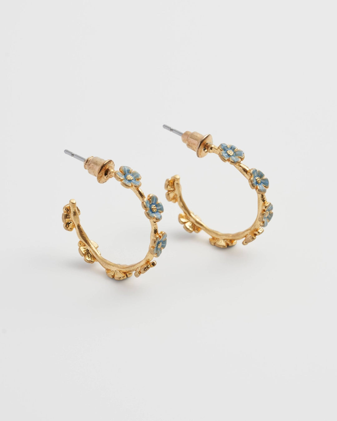 Forget - Me - Not Stud Hoops - Birch & BrackenEARRINGS