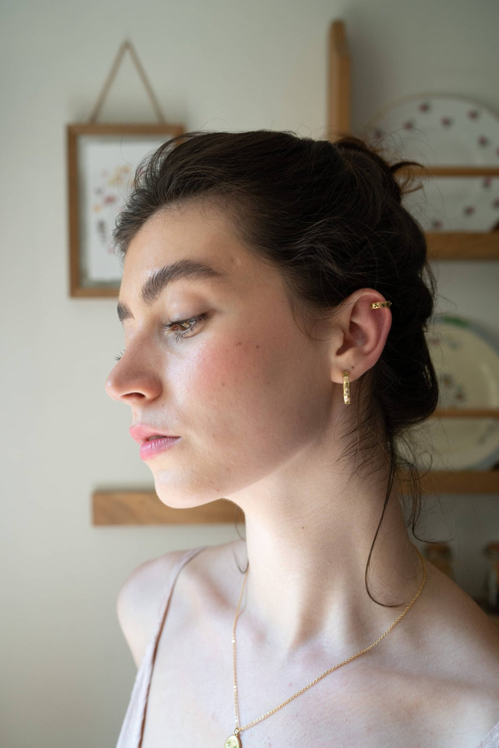 Four Leaf Clover & Pearl Ear Cuff - Birch & BrackenEARRINGS