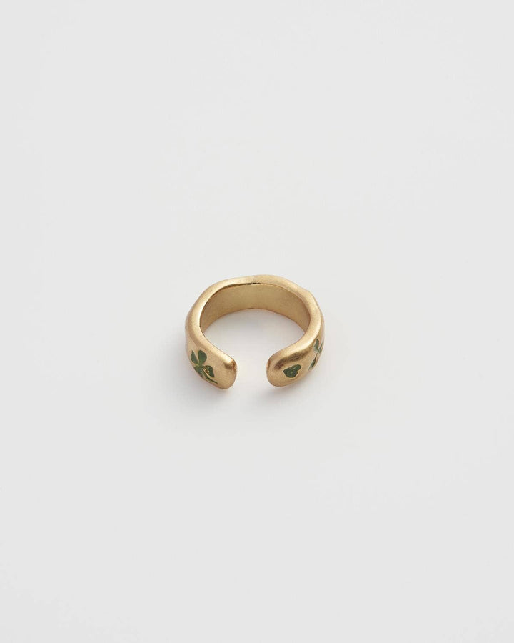 Four Leaf Clover & Pearl Ear Cuff - Birch & BrackenEARRINGS