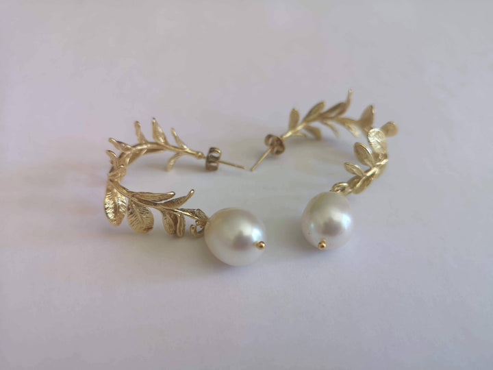 Gold Olive Branch Earrings - Birch & BrackenEARRINGS