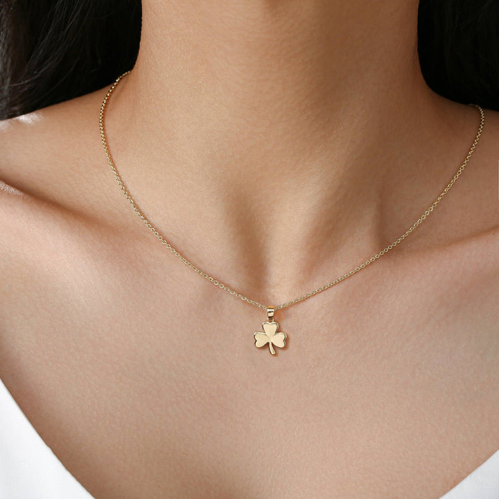 Gold Shamrock Pendant - Birch & BrackenNECKLACE