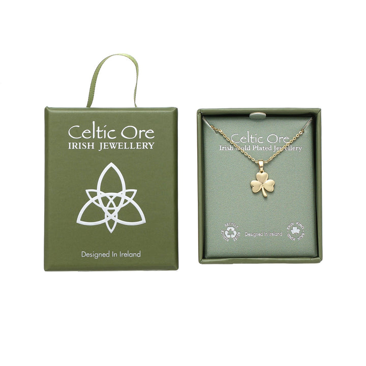 Gold Shamrock Pendant - Birch & BrackenNECKLACE