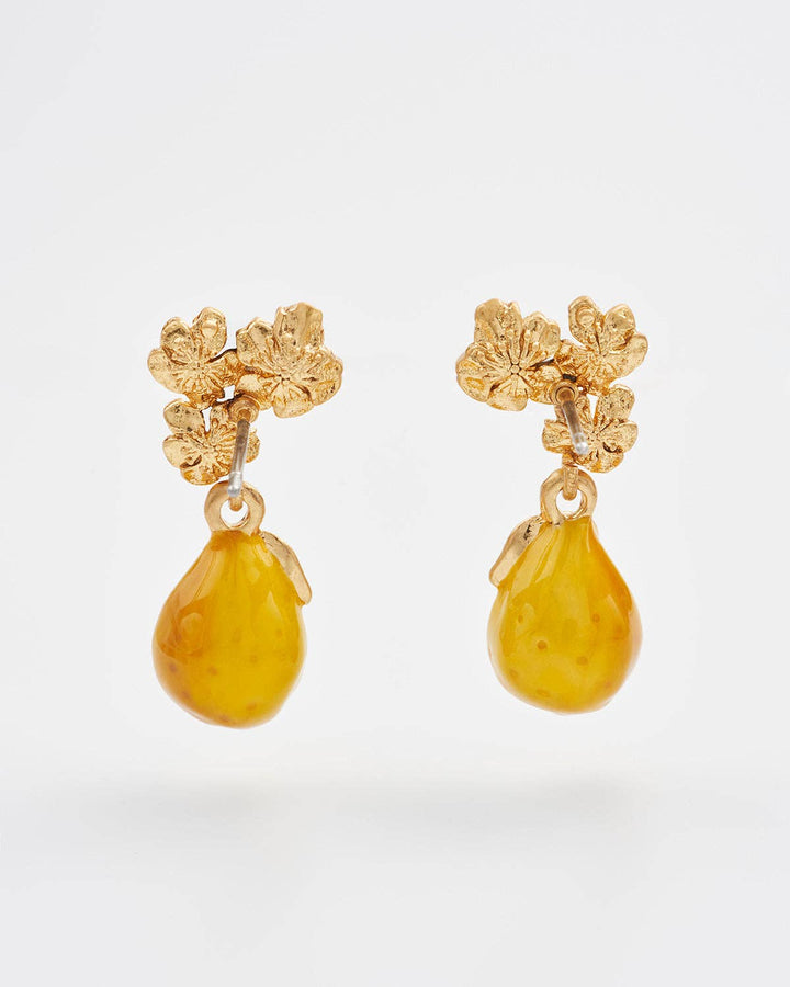 Golden Pear Drop Gold Earrings - Birch & Bracken