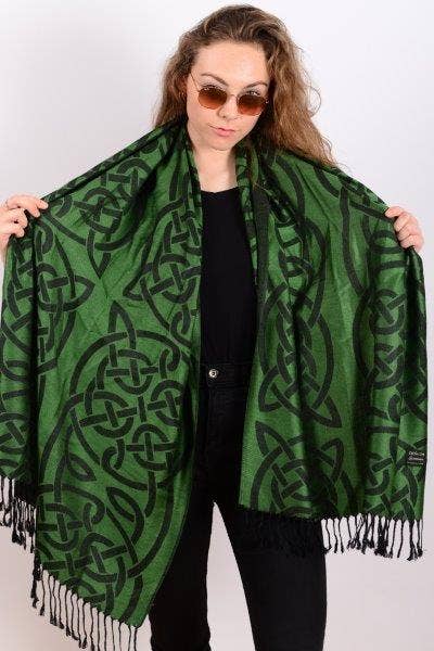 Green Celtic Knot Pashmina - Birch & BrackenSCARF