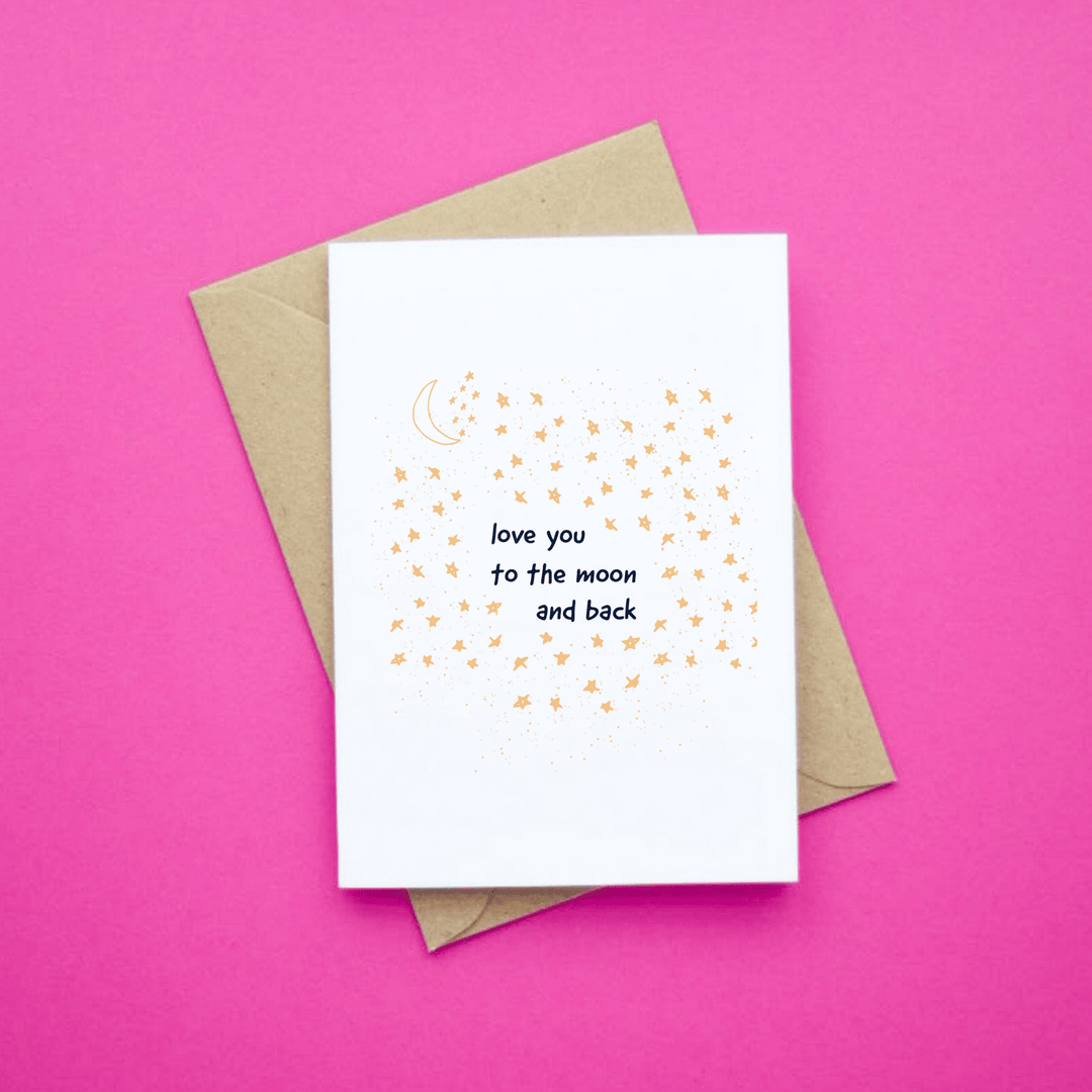 Greeting Card: To The Moon And Back - Birch & BrackenCARDS