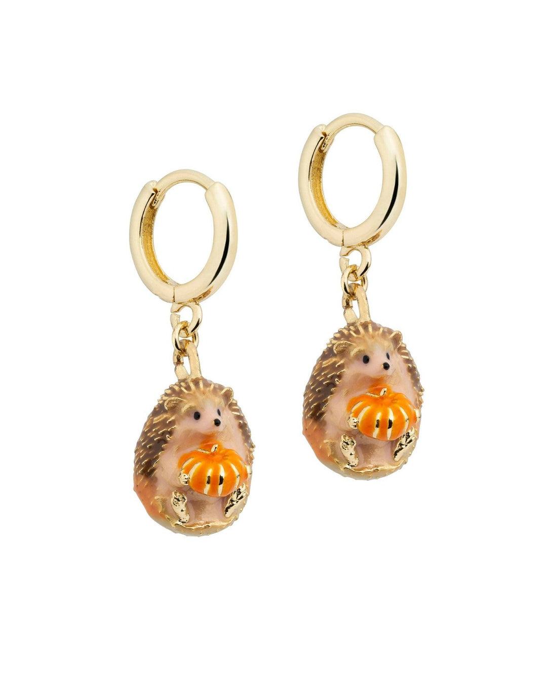 Hedgehog & Pumpkin Huggie Earrings - Birch & BrackenEARRINGS