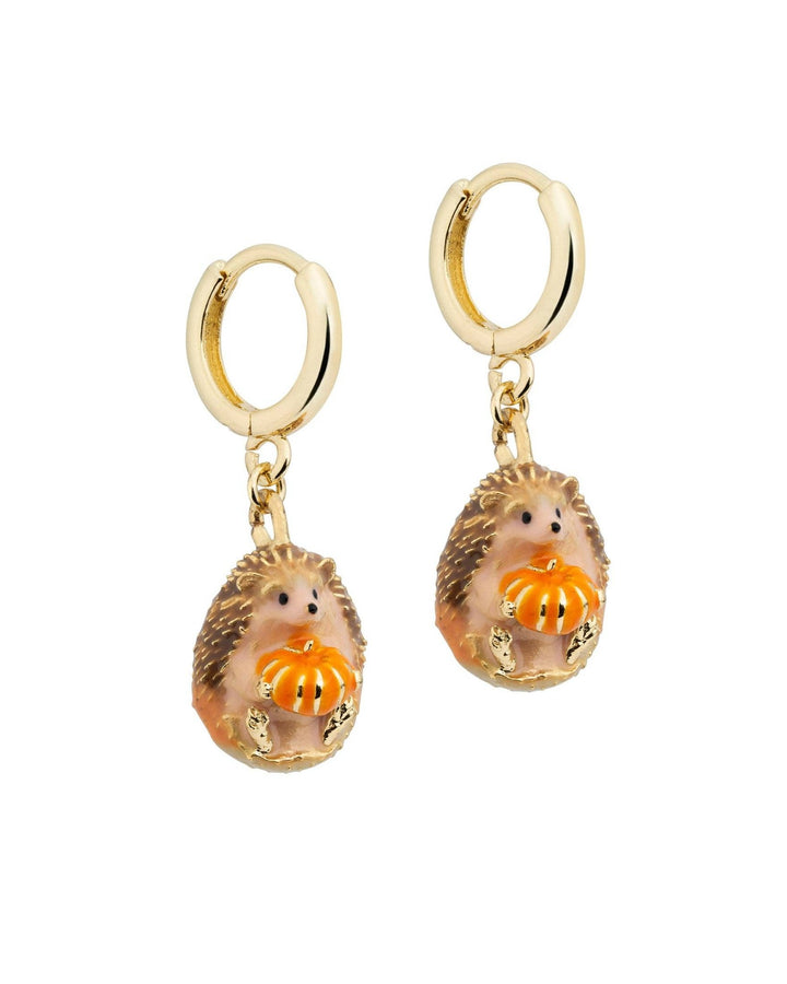 Hedgehog & Pumpkin Huggie Earrings - Birch & BrackenEARRINGS