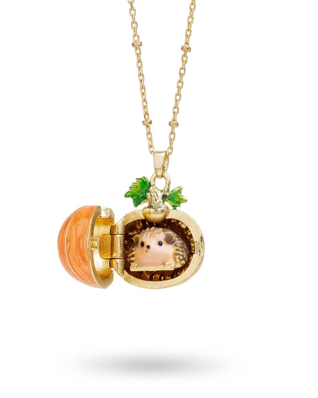 Hedgehog & Pumpkin Locket - Birch & BrackenNECKLACE