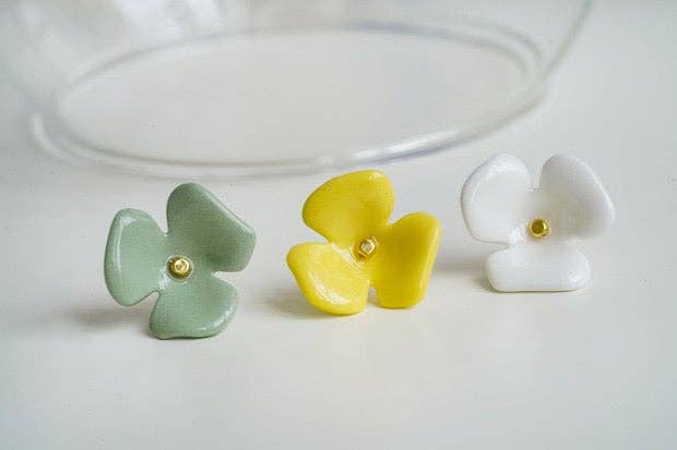 Hydrangea Porcelain Earrings - Birch & Bracken