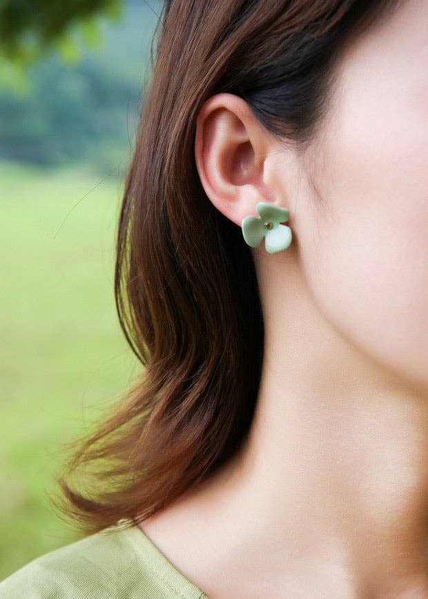 Hydrangea Porcelain Earrings - Birch & Bracken